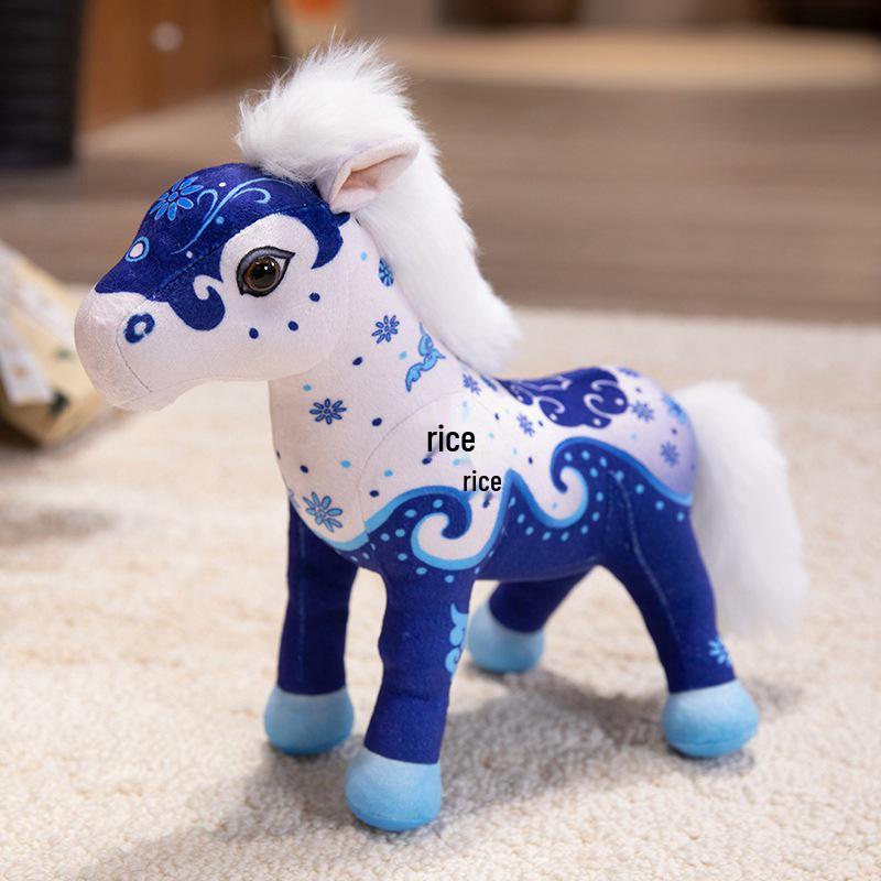 Horse Mascot Plush Toy in Tang Suit - Zodiac Year Gift