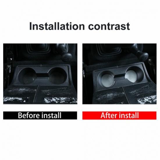 3PCS Aluminum Alloy Central Water Cup Holder & Pad For Land Rover Defender 04-18