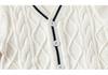 KuaJing Boys' Spring 2025 Thick Cotton Knit Cardigan Sweater, European & American Style, Single Layer, Open Front