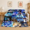 Classic S-Sonic Cartoon Game Flannel Blanket Soft Warm Throw Blanket for Bedroom Living Room Bed Travel Camping Picnic Gift