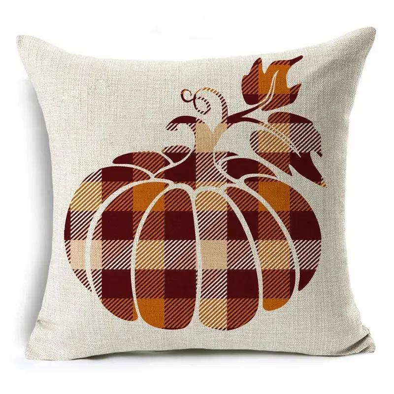Thanksgiving Pillowcase Hello Autumn Sofa Car Pumpkin Cushion Cover Home Decoration _, 30x30cm
