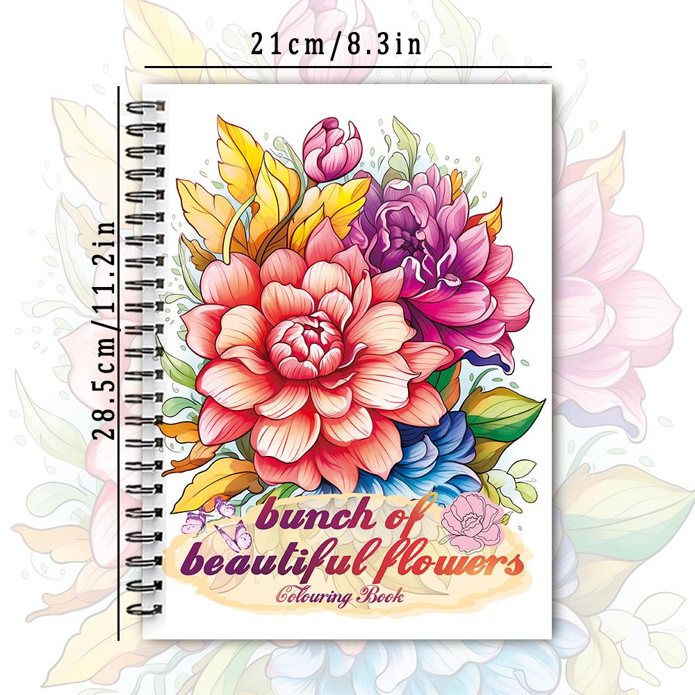 Women's Spiral Colouring Book - 30 Sheet Adult Colouring Book, 11.2x 8.3inch, 100gsm Thick Paper, Drawing Book, Gift of Recovery