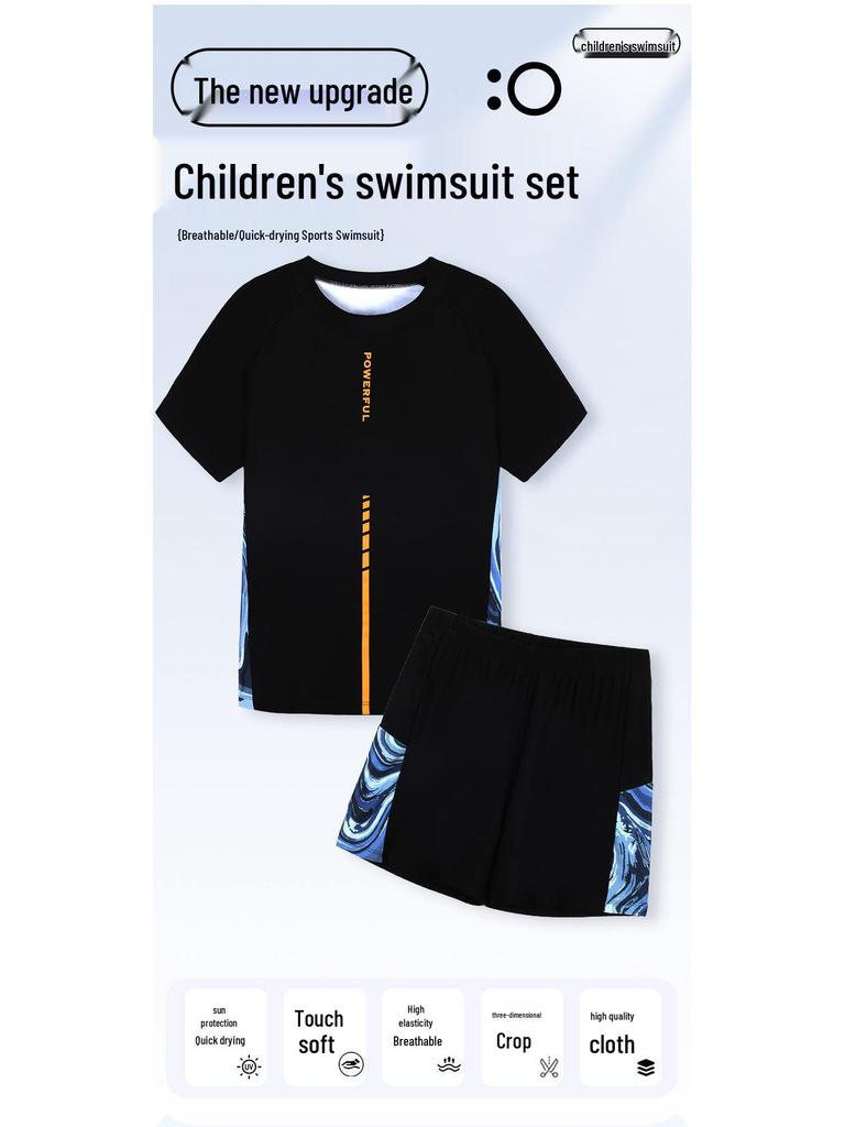 2025 Fat Boy Men's Medium & Large Split Anti-Embarrassment Swimsuit Set for Kids