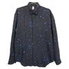 berluti Black x Blue Silk 100% Dot Pattern Shirt tops 38 Black / blueUsed
