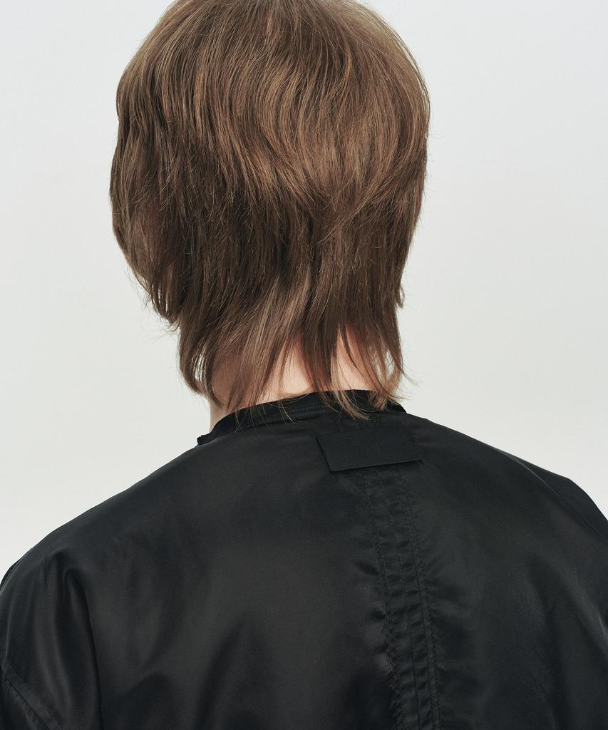 Heute Frame Collarless Bomber Jacket (Black)