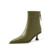Fashion 2025 Fashion Women Shoes Ankle Boots Sexy Autumn Winter Pointed Toe High Heels Genuine Leather Casual Black Shoes Size 34-40