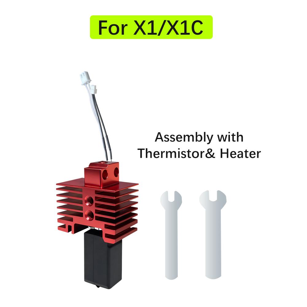 Für Bambu Lab P1S Hotend Komplette Baugruppe Upgrade Gehärteter Stahl Extruder-Kit Für X1 X1C P1P P1S Lüfterdüse X1 Carbon Hot End
