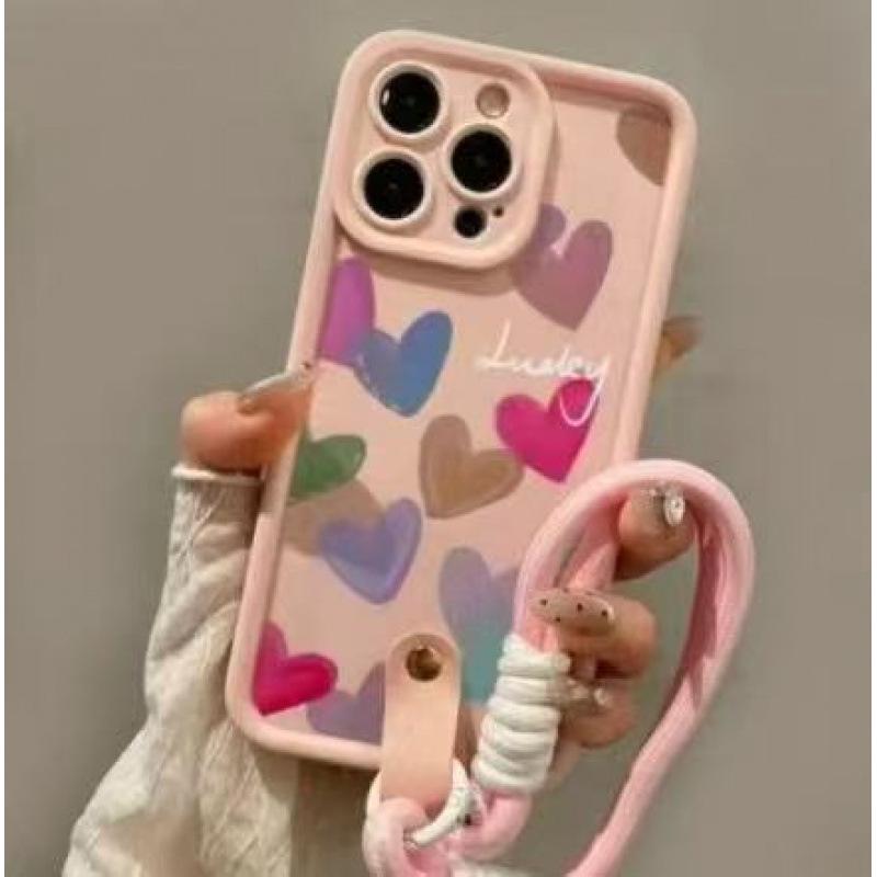 Multi-Hearts iPhone 16 Pro Case, Compatible with iPhone 15, 14 Pro Max, 13, and New 12 - Japanese/Korean Design