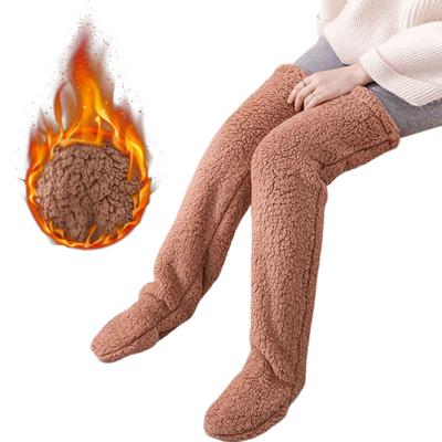 Warm Over Knee Fuzzy Socks Thickened Leg Protection Keep Long Warmer Comfortable To Wear Socks Plush Slipper