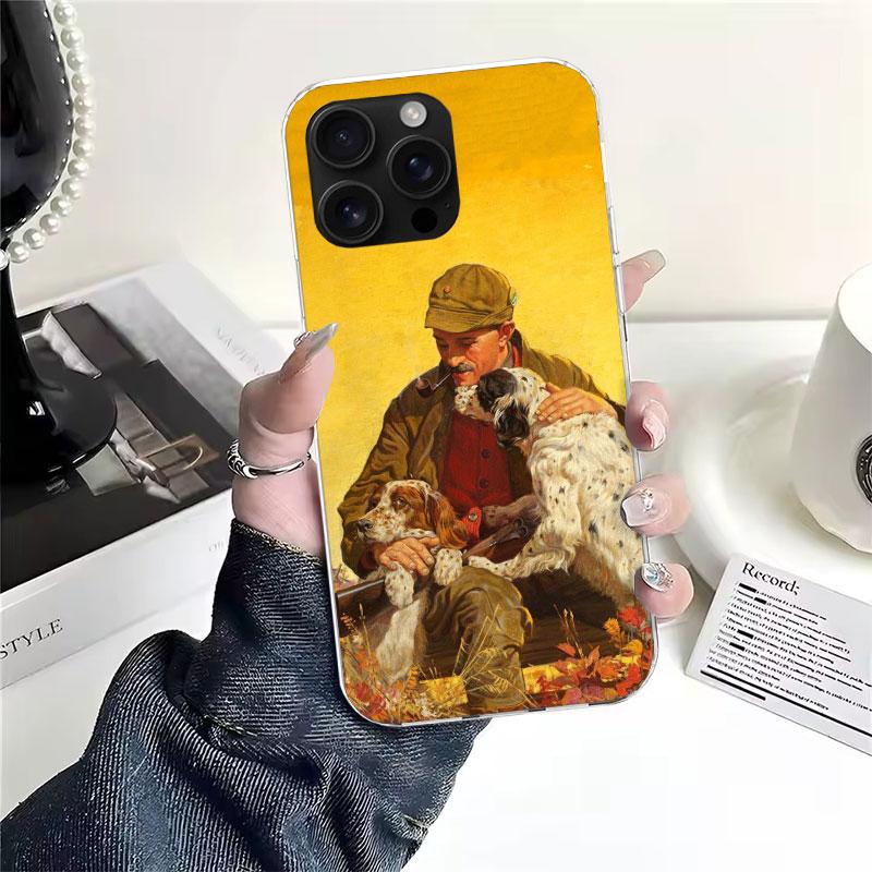 Hunter Hund Jakt Mjukt Telefonfodral För IPhone 11 17 Air 16E 16 Pro Max 15 + 14 Plus 13 Mini 12 Apple 7 SE 8 Fundas Coque 11 17 A