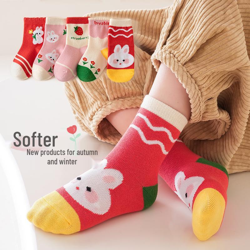 Autumn Cartoon Socks for Kids - Class A Boys & Girls Baby Socks for Fall/Winter