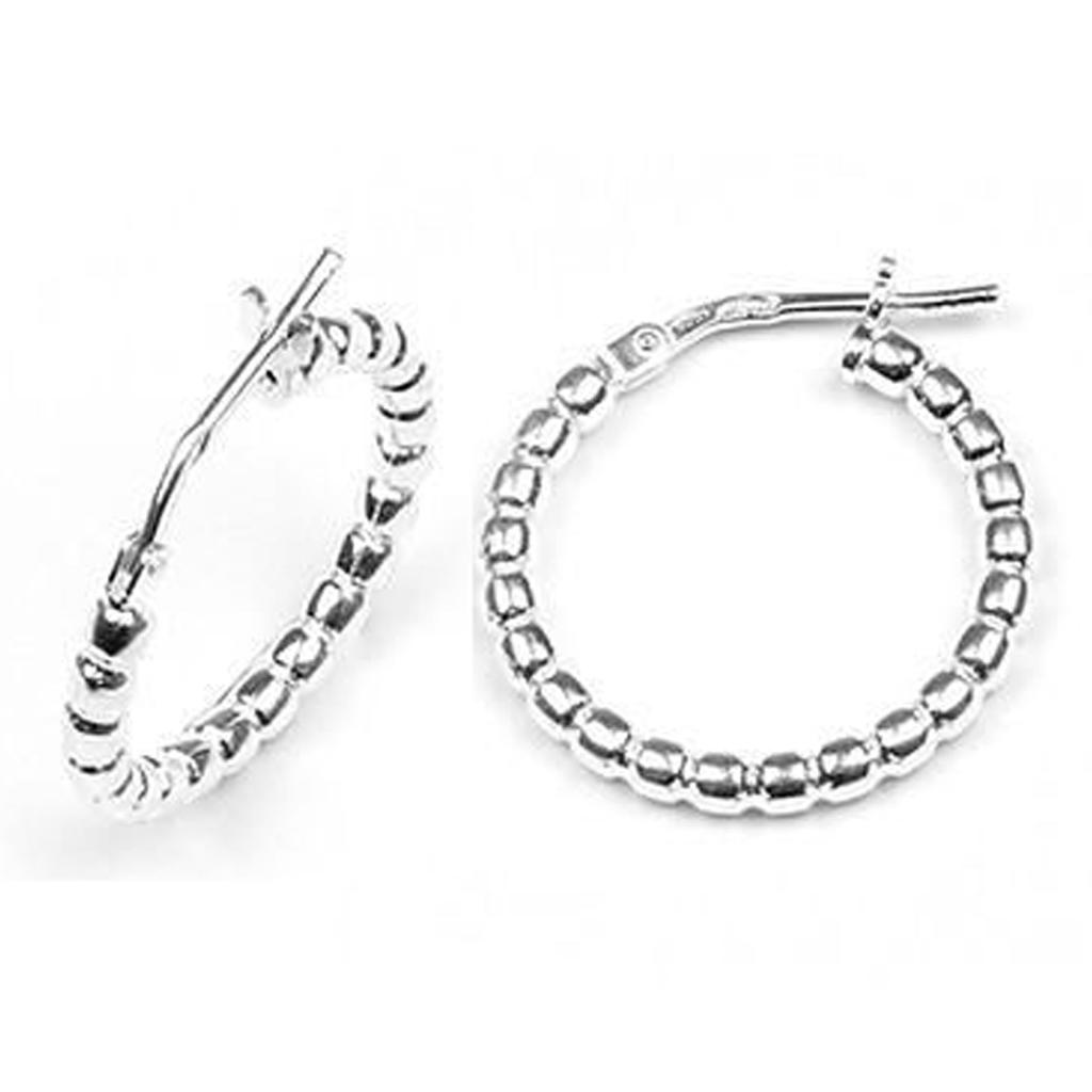 Les Trésors De Lily [M8983] - Silver Hoop Earrings 'Billes' - 20x2 Mm