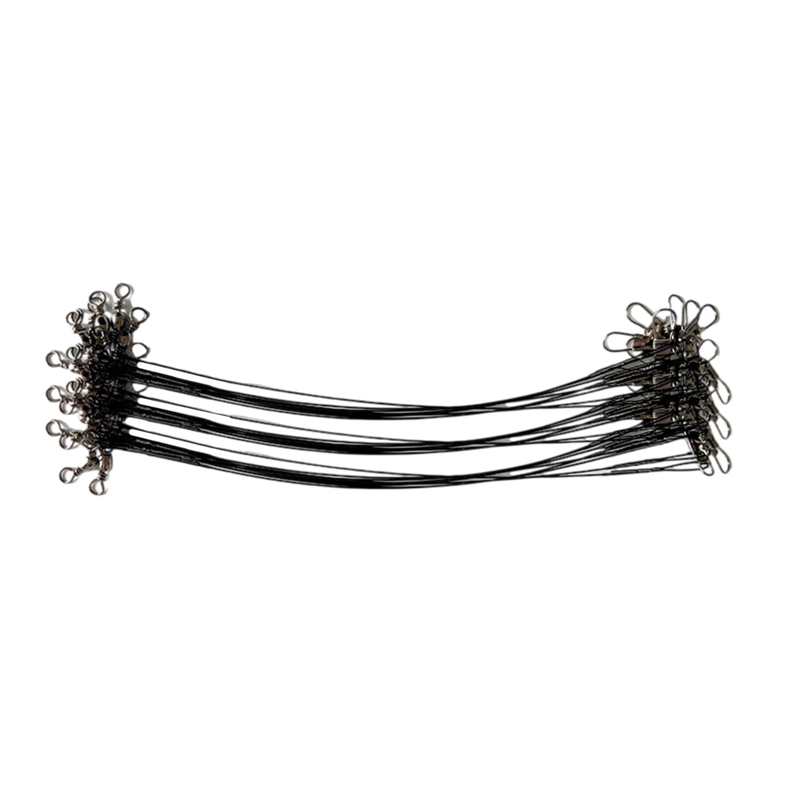 

40Pcs Fishing Leader Wire With Swivel Fishing Tackle Leaders AntiBite Steel Fishing Line Fishing Accessories Enduring 15 чёрный