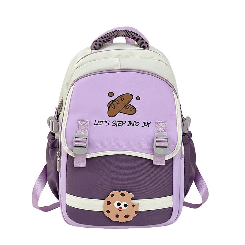 New Student Large Capacity Backpack Fashionable Junior High School College School School Bag Casual Contrast Backpack for Class