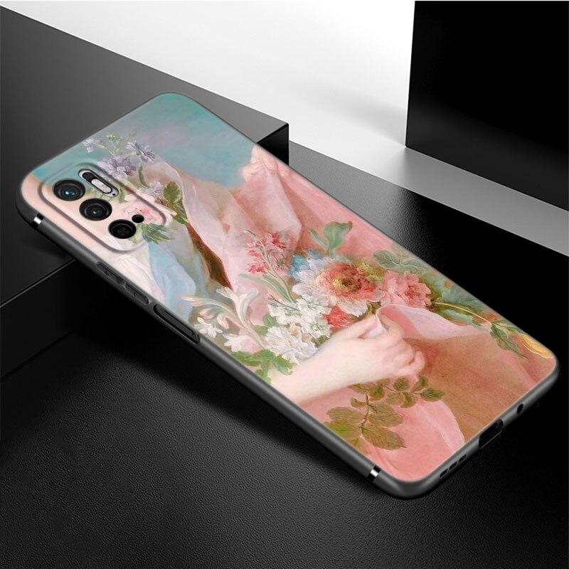 

Чехол для телефона с художественной росписью в стиле Ренессанс для Xiaomi Redmi Note 11 10 9 8 Pro 11T 5G 10T 10S 9S 9T 9i 9C 9A 8T, мягкий черный чехол из ТПУ Redmi Note 11 Pro 5G