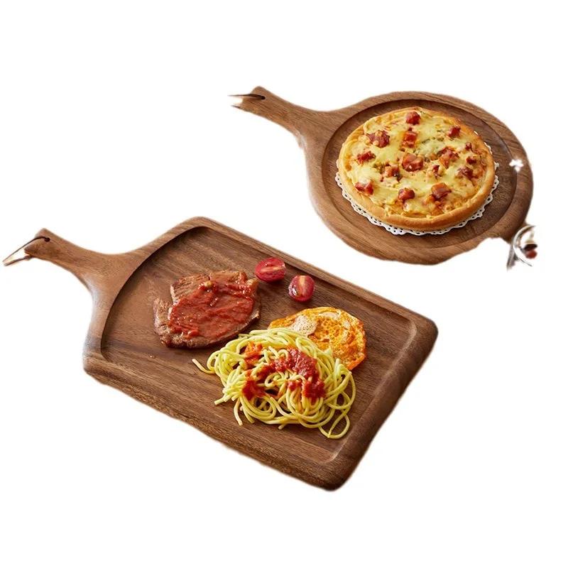 1PC Solid wood steak plate Japanese wooden pizza plate steak board tableware Western food set plate