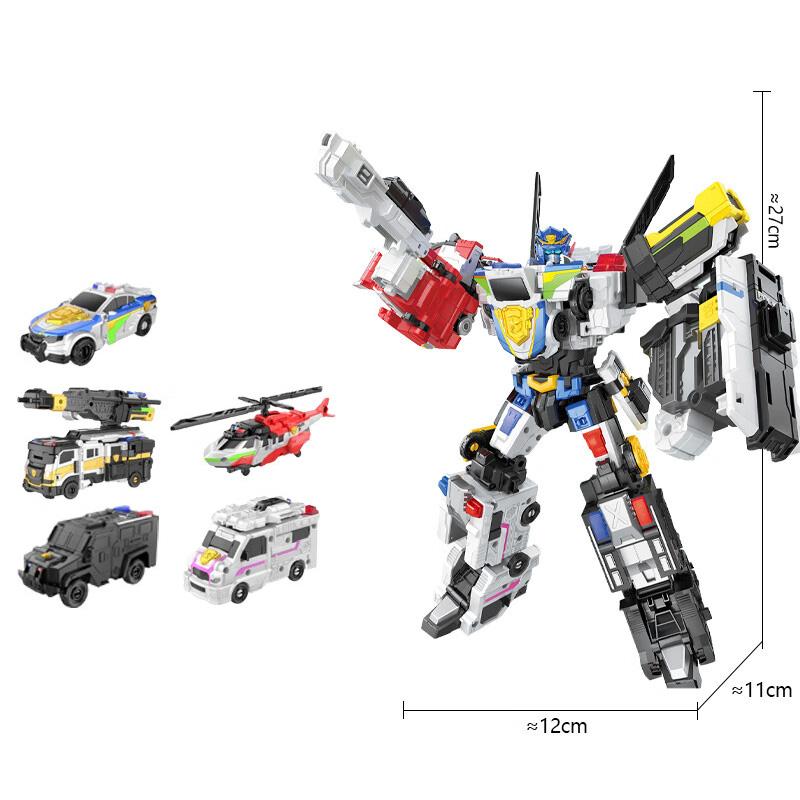 5 in 1 Mini Force Stärkster Polizei Verwandlungsroboter zu Auto Spielzeug MiniForce X JUSTICE TITAN Transformationsauto Spielzeug
