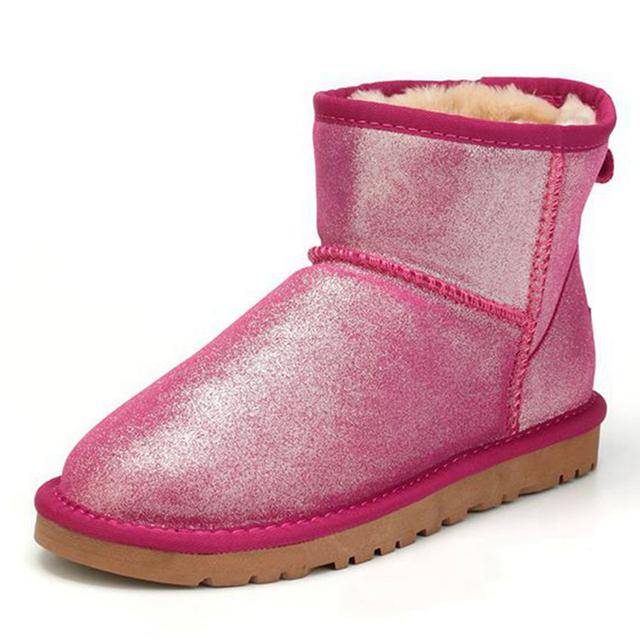 Nye Snøstøvler i Naturlig Pels Ull Dame Vinter Varme Støvler Sklisikre Damesko Ekte Kuskinn Ankelstøvletter Størrelse 45