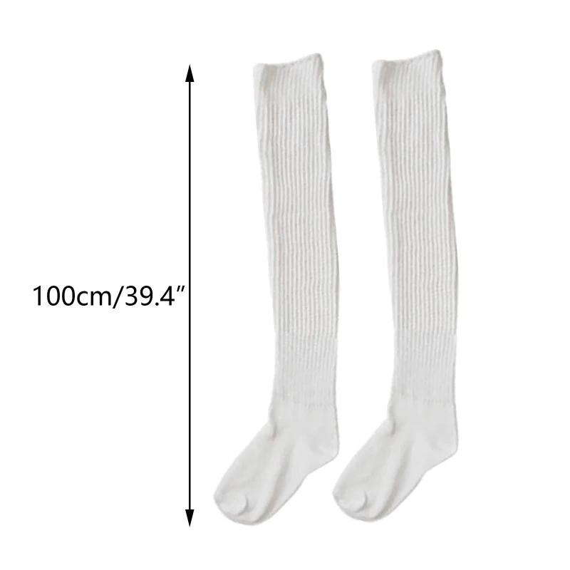 Damen Slouch Socken Lockere Socken Stiefel Strümpfe Japanische Oberschülerinnen JK Uniform Zubehör Beinwärmer Socken Cosplay One Size white