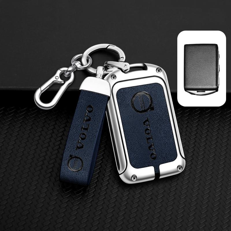 Zine Alloy Leather Car Key Case Shell Cover Holder Protection For Volvo XC60 XC40 XC90 S90 V60 S60 V90 C40 Polestar 1 Polestar 2