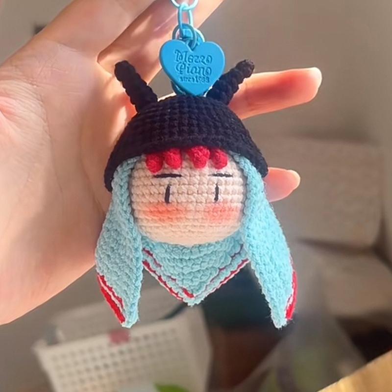 1 Set Croissant Hat Hands-On Gift Ornament G-Dragon Makes A Strong Return To Pink With Crochet Diy Material Bag Pendant Keychain