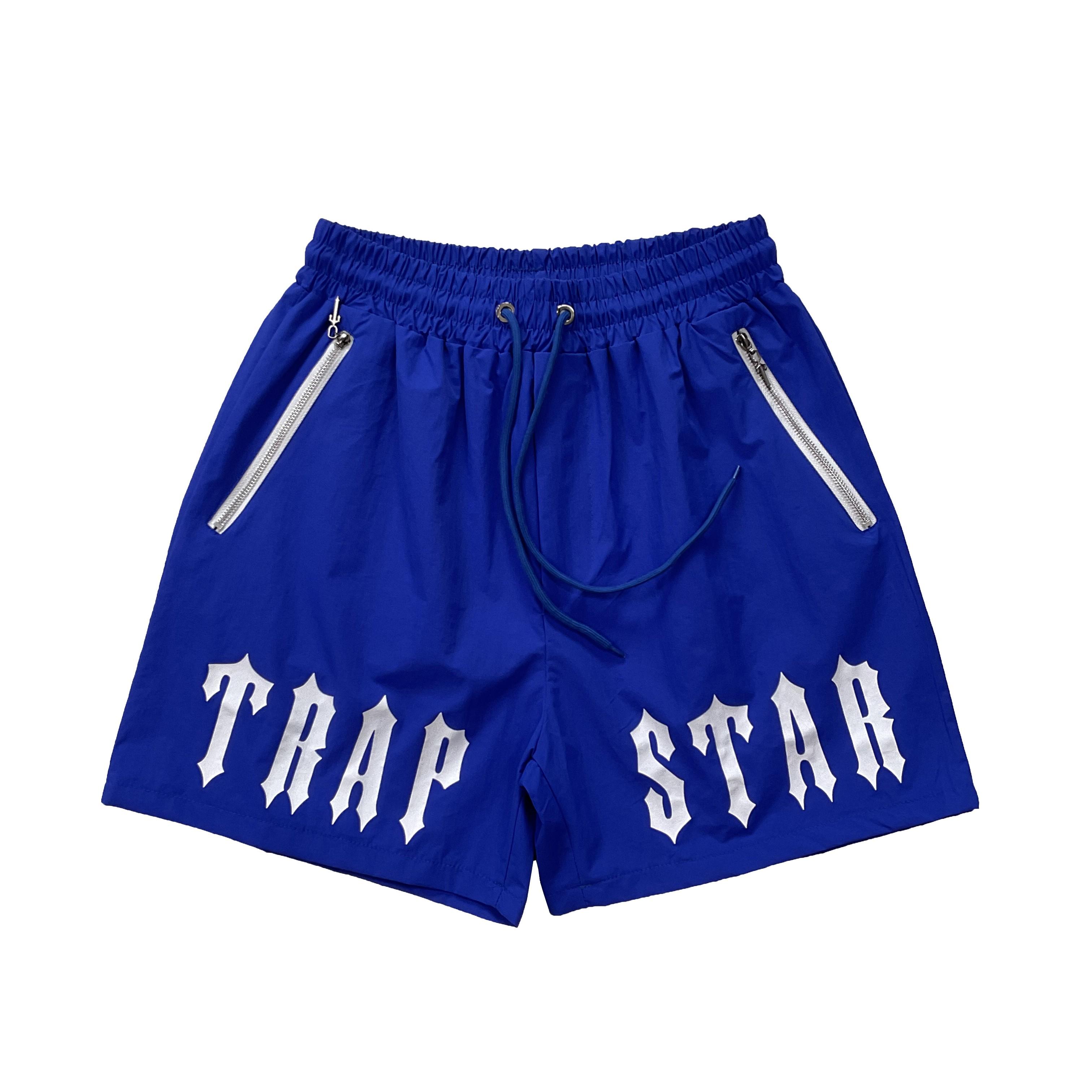 

Trapstar London 2025 New Summer Men s Printed Shorts Loose Sports and Leisure Beach Pentagram Pants S синій
