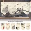 Chinese Style Ink Landscape Scenery Hanging Half Curtain  Kitchen Noren Doorway Partition Triangle Flag Restaurant Coffee Drapes