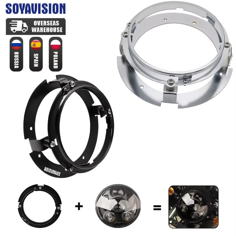 Universal Round 5 3/4" 5.75 Inch Car Motorcycle LED Headlight Mounting Bracket 5.75 inch 5 3/4 inch Headlamp Mount Brackets Ring