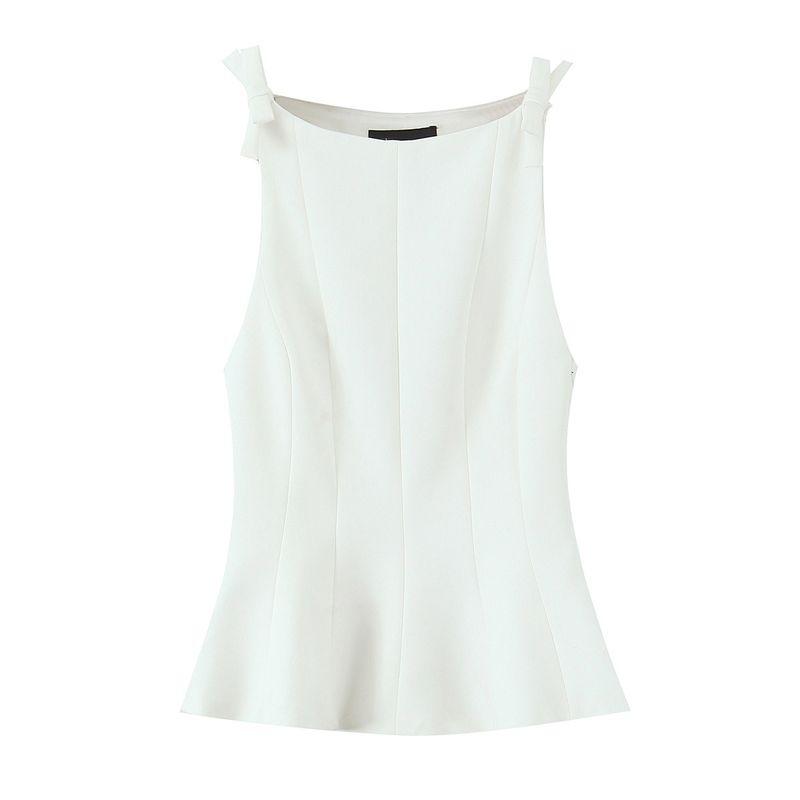 Kaslead New Arrival Women's Clothing Fashion Style Fashion Short Skirt Hem Bowknot Decoration Tops 2606777