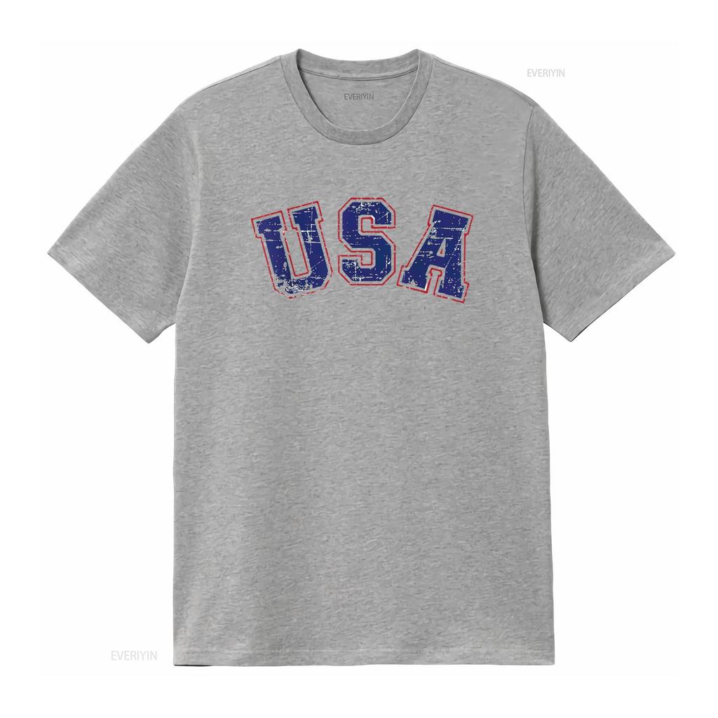 USA Team for Patriotic Independence Day On 4th of July Womens T Shirt Vintage Washed Versatile Fashion Casual Designer Clothes