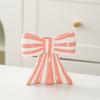 Ceramic Gift Ins Candle Cup Ambience Bow Shaped Design Unique Handicrafts Ornaments Stripe Pattern Decorative 3 Colors