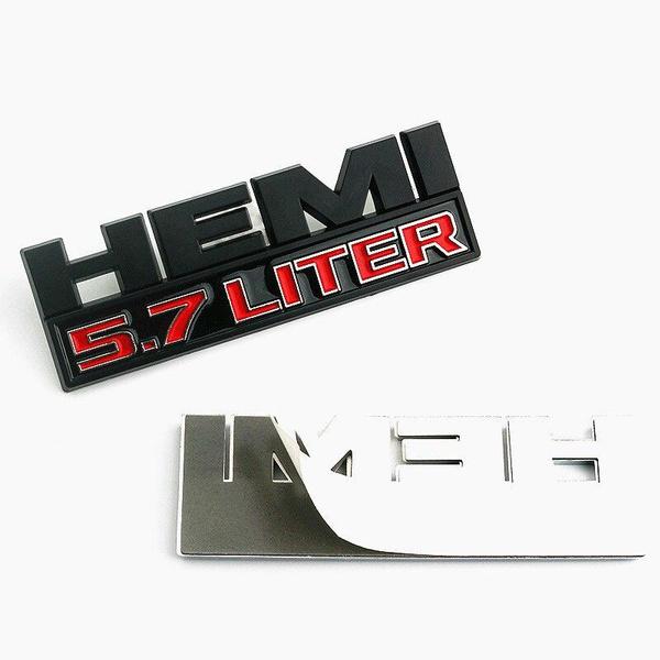 1PCS HEMI 5.7 Liter Car Sticker For Rear Trunk ABS 3D Badge Emblem Modification Decal Displacement Label