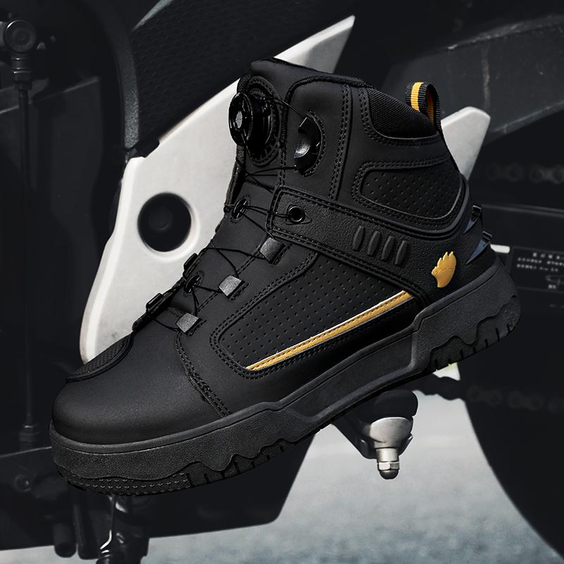 Motorcycle Riding Men Boots Waterproof Motocross Cycling Shoes Off-Road Motorbike Racing Anti-Drop Breathable Equipment Soft