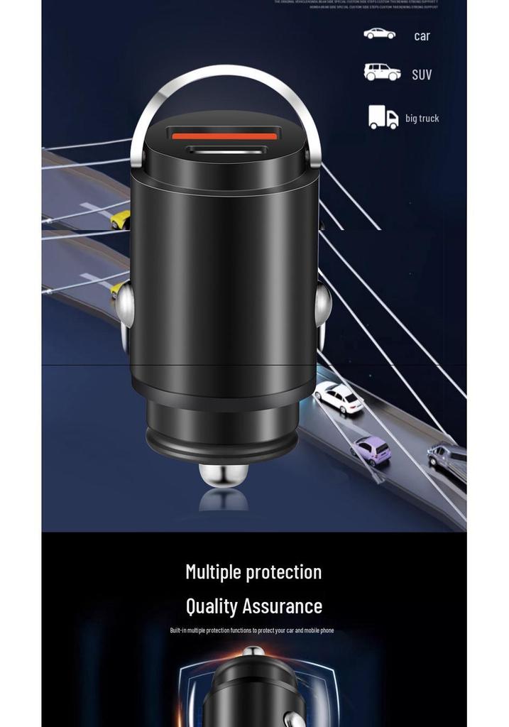 Pull-Ring Dual USB Fast Car Charger with Hidden 200W Flash Charge & Multi-Function Cigarette Lighter