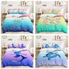 3D Bedding Set Butterfly Turtle Panda Mermaid Vortex Gradient Color Down Duvet Cover Pillowcase Teen Gift
