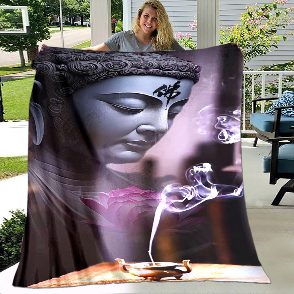 Buddhismus Buddha Šákjamuni Guanyin Bódhisattva Plyšová deka, Flanelová deka Přehozová deka do obývacího pokoje Ložnice Postel Pohovka Modlitba