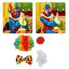 Full Feature Adult Clown Cosplay Set for Halloween Celebration Role Play Rainbow Wig Nose Bowtie Gloves Accessories Set