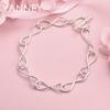 925 Sterling Silber 8-Zoll Exquisites und Einfaches Armband für Damen und Herren, Modisches Hochzeitsfeier Schmuckgeschenk