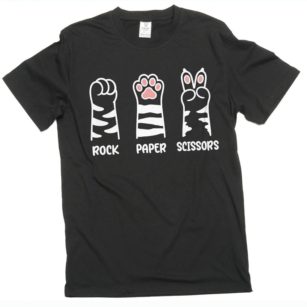 Rock Paper Scissors T-Shirt lustig Katzenpfote Shirt, Katzenbesitzer Shirt, Katzenpfoten Shirts