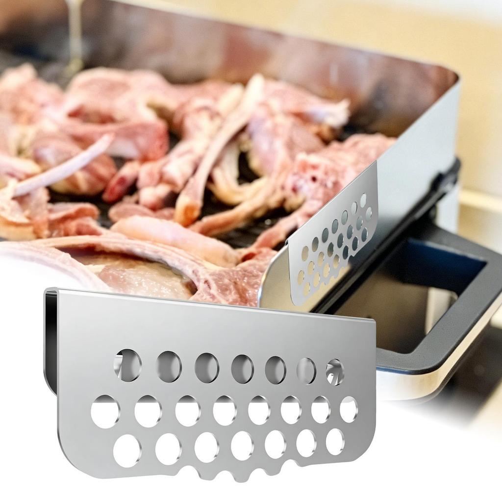 Grilling Grease Gate Blocker Stainless Steel Grease Collector Guard Hanging Type Fixed BBQ Grease Mesh Screen For Backyard Patio