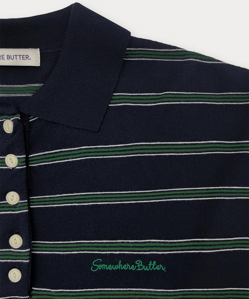 Sseomweeobeoteo Champ Stripe Knit - Navy