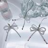 Fashion Glass Beaded Bowknot Phone Charm Straps Y2K Bag Decoration Lanyard Car Keys Hanging Pendants Purse Accessories