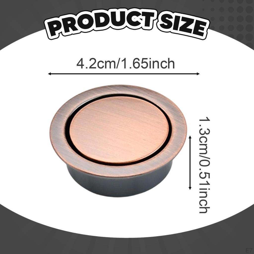 Concealed Flush Pull Handle Hardware Round 42mm Recessed Door Multipurpose for Sliding