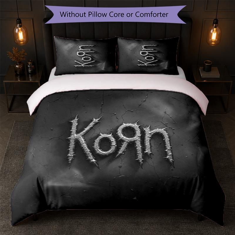 Korn Print 3Pcs Bedding Set Duvet Cover With Two Pillowcases Soft Bed Linen For Household Bedroom