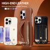 Leather Wallet Phone Case with Messenger Strap Fishtail Card Bag Card Clip for Apple iPhone 16 Pro 15 13 14 Pro Max Protective Cover
