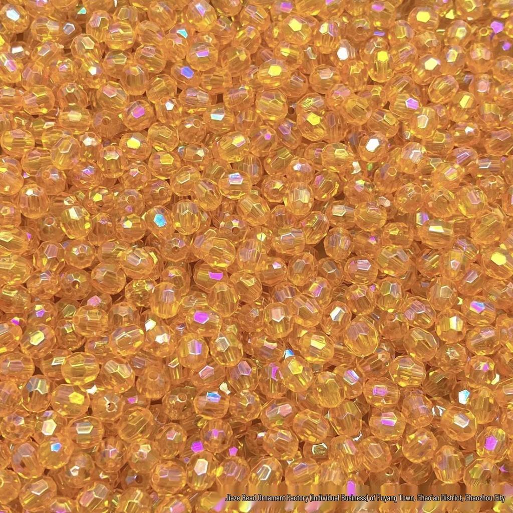 Acrylic AB Color Crystal Beads: Straight Hole Transparent Beads for DIY Phone Chains, Necklaces, and Decorations.
