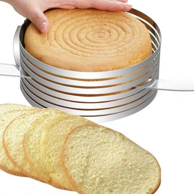 6-8 Lnch/9-12 Lnch Cake Slicer 7 Layer Food Grade Easy To Clean Cut Evenly Stainless Steel Adjustable Round Cake Cutter Ring Kitchen Gadget