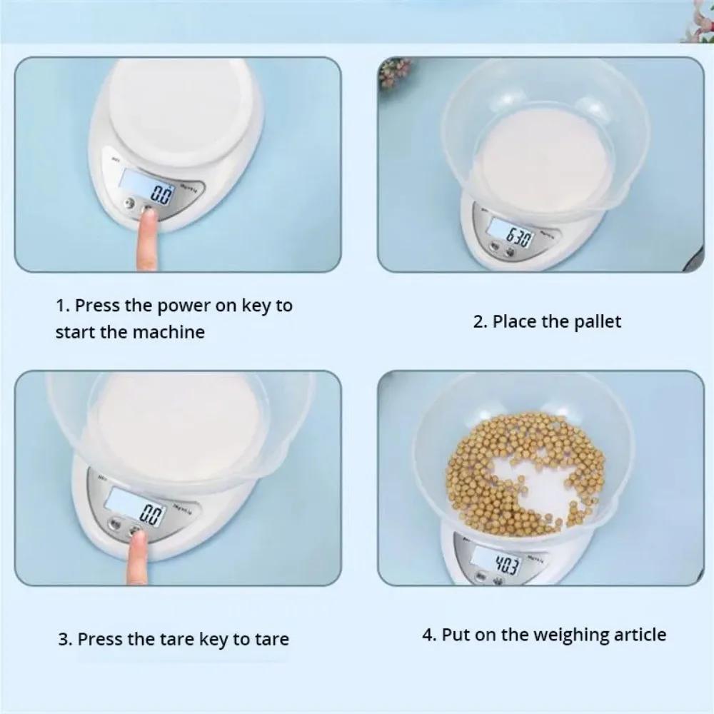 Digitale Waage Kleine Lebensmittel Nährwertwaage Wiegen in Gramm Präzision Haushalt Backen 5kg Elektronische Waage Küchenzubehör