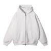 Mens Oversized Hooded Zip-Up Fleece Sweatshirt Winter Streetwear Loose Fit Long Sleeve Pullover
