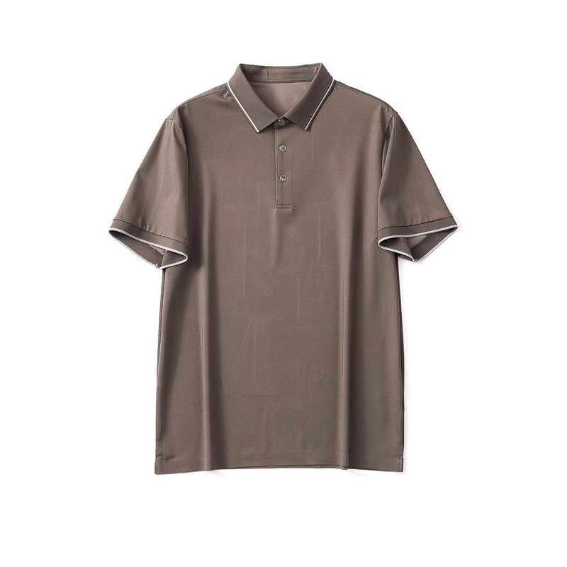 6A Mulberry Silk Ice Silk Short Sleeve T-shirt Men's Summer Business Casual Lapels Polo Shirt Export Men's Clothing T-shirt with Collar